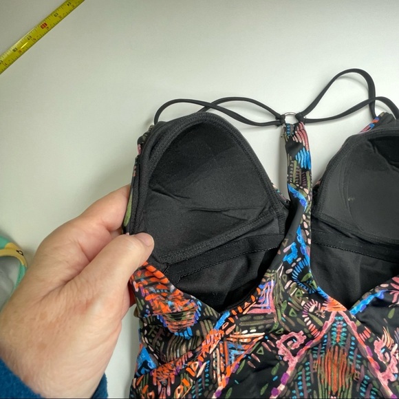 NEW Time and Tru Ethnic Wave One Piece Swimsuit Racerback S - Picture 14 of 15